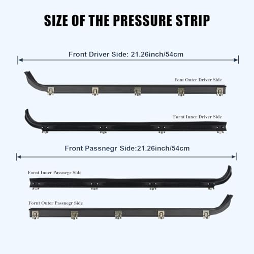 ItranMc Front Door Window Weatherstrip Kit,Window Molding Sweep Felt Trim Seal & Run Channel Rubber Seals for 1987-1997 Ford F150 F250 F350 Bronco#E7TZ1521452A E7TZ1521453A F2TZ1521456A F2TZ1521457A