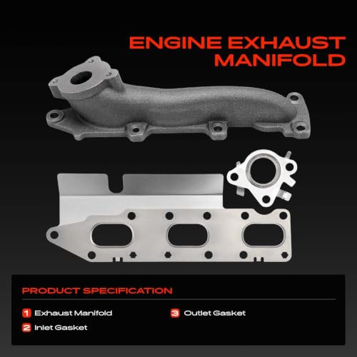 A-Premium Right Side [DOHC 6Cyl 3.5L] Engine Exhaust Manifold Kit W/Gaskets Compatible with Ford F-150 2011-2016, Expedition 2015-2017 & Lincoln Navigator 2015-2017