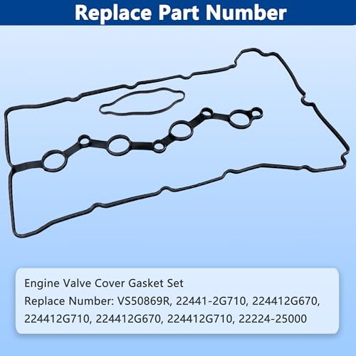 VS50869R Engine Valve Cover Gasket Set Kit for 2010-2016 Hyundai Kia Santa Fe Sport Sonata Tucson Optima Sorento Sportage 2.0L 2.4L L4 2010 2011 2012 2013 2014 2015 2016