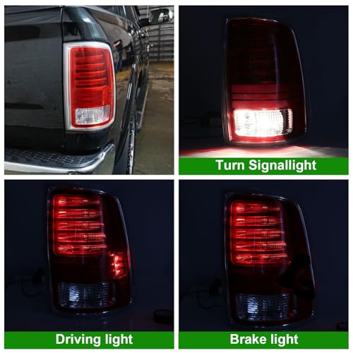 Lochnchn LED Tail Light Assembly Compatible with 2013-2018 Dodge Ram 1500,2014-2018 Ram 2500 3500 Right Passenger Side Led Taillights Rear Outer Tail Lamp Replace CH2801203 68093078AB