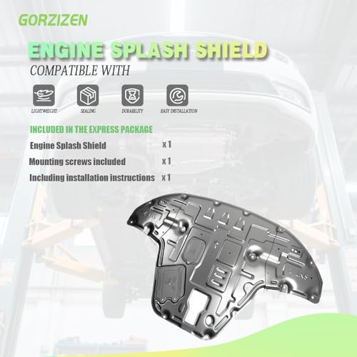 Front Skid Plate for Hyundai Sonata 2020 2021 2022 2023 Engine Splash Shield Heavy Duty, Impact Resistant Engine Guard Cover for Sonata Underbody Guard Plate w/Screw Hardware