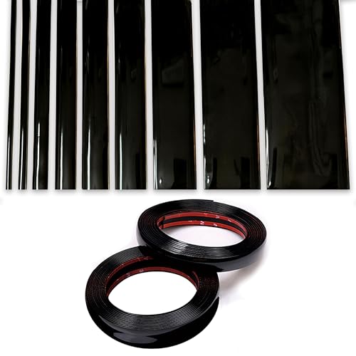 NANSH 16Ft Glossy Black Extra Thick Auto Molding Trim Universal Bumper Window Door Body Side Decorative Strip Scratch-Proof (Width: 3/4inch [20mm])