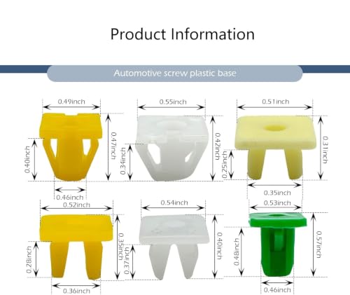 AVAVXFLY 120 PCS Nylon Grommet Screw Nuts, License Plate Screw Inserts License Plate Fasteners, Cap Bumper Plates Auto Body Fastener Kit Multicolored