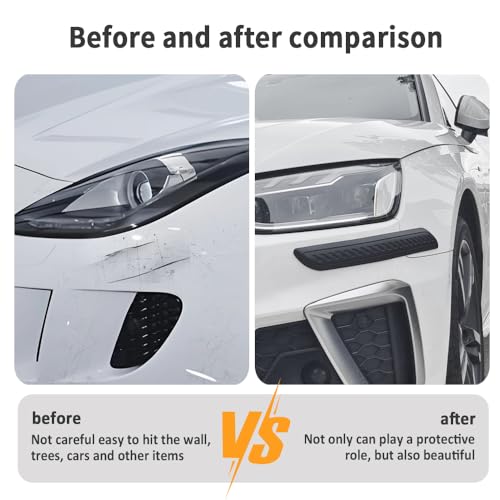 2PCS Rubber Car Bumper Guard,Anti-Collision Anti-Scratch Car Rear Bumper Protector Strip,Universal Car Bumper Protector Guard Car Exterior Accessories for Cars Trucks SUVs (Black)