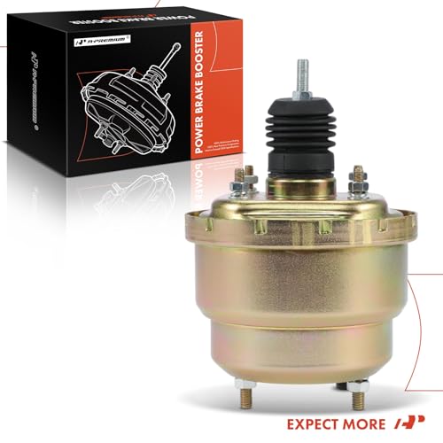 A-Premium Universal Vacuum Power Brake Booster Compatible with most Street Rods, Hot Rods, Muscle Car, Trucks and Vans, 7 Inch Dual Diaphragm, Without Master Cylinder, Replace# PB7537