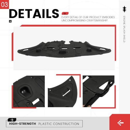 BALOCEO Engine Splash Shield Compatible with 2016-2021 Hyundai Tucson Eco Urban Edition Value Replacement for HY1228190 29110D3600-PFM Plastic(PET) Black