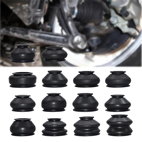 Universal Automotive Replacement Tie Rod End Boot Turn To Rod Arm Ball Joint Head Dust Protection Rubber Cover Track Boot Car Suspension Steering Parts Accessories 14Pcs (Other 7 Sizes x2)