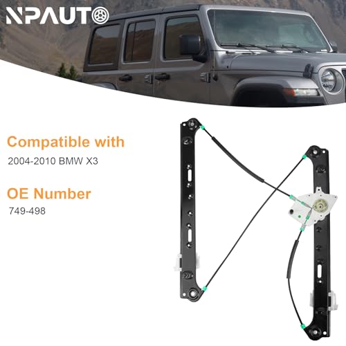 Front Driver Side Power Window Regulator Without Motor Assembly Replacement for BMW X3 E83 Series 2004 2005 2006 2007 2008 2009 2010 Sport Utility, Left, 749-498