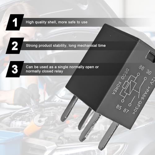 MTRPS 2 PCS Car Air Conditioning Relay, 13500114/8385 12VDC 40A 4-Pin Fuse Box Relays, Multi Purpose High Power Automotive Relay for Electric Cooling Fan Motor Starter Taillight