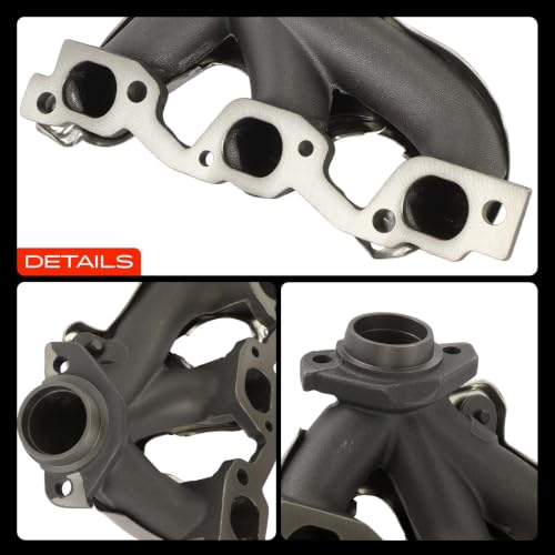 A-Premium [V6 3.8L] Right Side Engine Exhaust Manifold W/Gasket & Heat Shield Compatible with Jeep JK Series Wrangler 2007 2008 2009 2010 2011