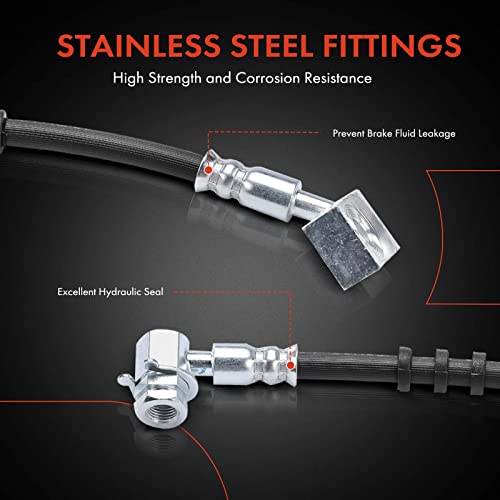 A-Premium Front Brake Hydraulic Hose Compatible with Select Ford, Mazda and Mercury Models - Ranger 98-11, Explorer 96-01, B3000 98-02/05, B4000 98-09, Mountaineer 97-01, Explorer Sport Trac