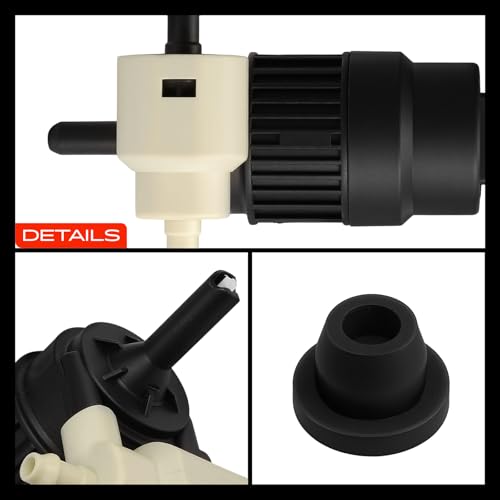 A-Premium Windshield Washer Pump Compatible with Chevrolet Equinox & Volkswagen Passat, Golf, GTI, e-Golf, EuroVan & Jeep Renegade & Fiat 500, 500X, 500L & Suzuki XL7 & Saturn & Pontiac & Ram