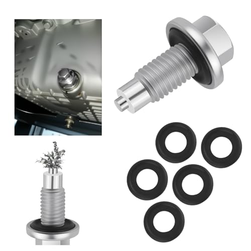 M12x1.75 Magnetic Oil Drain Plug Replacement OEM 10017615/653096US with 5PCS Oil Drain Plug Gasket,Durable Oils Pan Drains Plugs Compatible with Cadillac/Chevrolet,Essential Oils Plugs (M12*1.75)