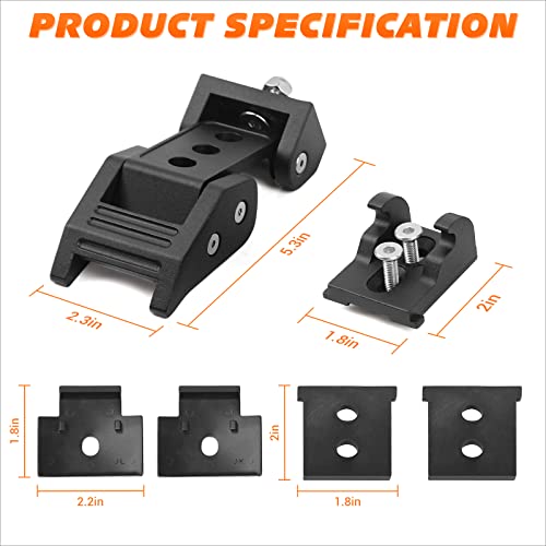 RT-TCZ for Wrangler Hood Latch Lock Catch, Aluminum Hood Latches for Jeep Wrangler 2007-2017 JK JKU 2018+ JL JLU 2020+ Gladiator JT Black Exterior Accessories 2pcs