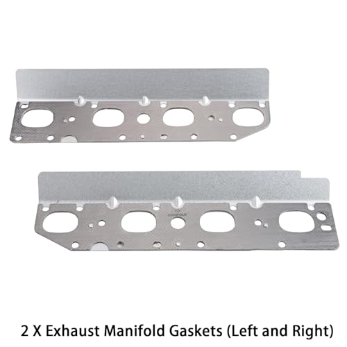 5.7 HEMI Exhaust Manifold Gasket with Bolt Studs and Nuts Set for 5.7L V8 Engines 2009-2020 Dodge Ram 1500 2500 3500 Jeep Charger Grand Cherokee (Complete Left + Right)