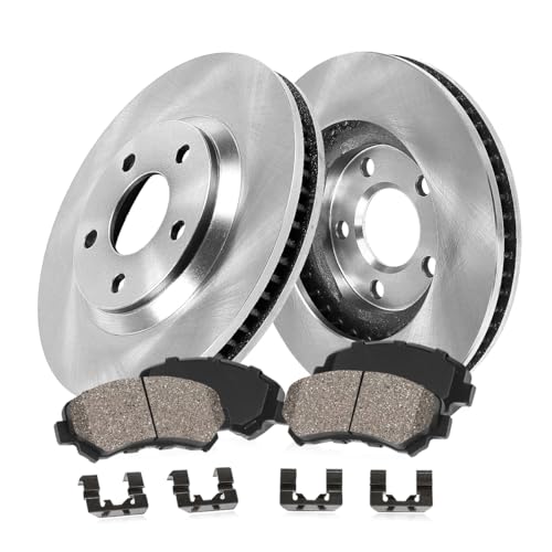 Callahan Brake Parts Front Brake Kit For Pontiac Vibe 2003-08 |Toyota Corolla 2003-08 |Matrix 2003-08 - Disc Rotors with Ceramic Brake Pads + Hardware, EBYK018865