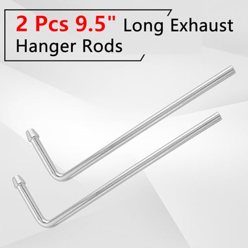 HNeekyr Exhaust Hanger Rods 2 Pcs 9.5" Long 90 Degree Degree Bent Weld On Exhaust Hanger Steel