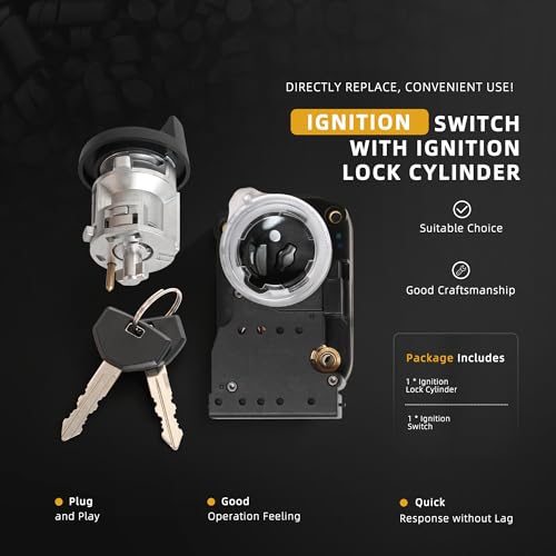 JAVOUKA Ignition Switch with Ignition Lock Cylinder Fits for Grand Cherokee 1997-1998 Fits for Dodge Ram 1500 1997-2001 Fits for Dodge Dakota 1997-2000, Ignition Switch Kit Replaces OE#5003845AA