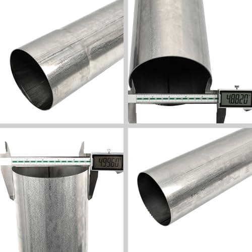 BIGREAT 409 Steel 5'' Inch OD Straight Exhaust Pipe Mandrel Tubing Pipe 48" / 4 Ft Long Custom Fitment For Exhaust System