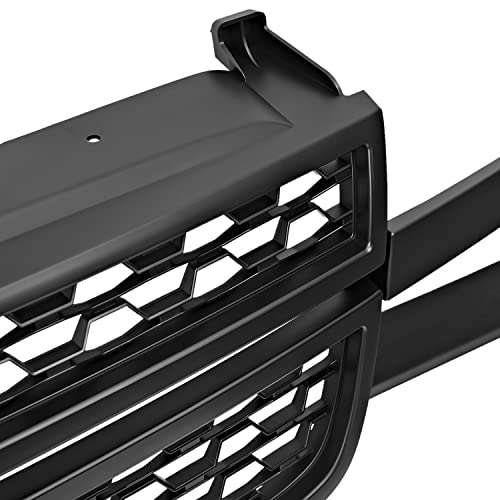 Spec-D Tuning Matte Black Honeycomb Front Bumper Grille Compatible with 2005-2007 Chevy Silverado 2500HD 3500HD Pickup Truck