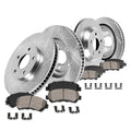 Callahan Brake Parts Front and Rear Brake Kit For Chevrolet Colorado 2015-20 | GMC Canyon 2015-20 - Drilled & Slotted Disc Rotors with Ceramic Brake Pads + Hardware, EBYK028821