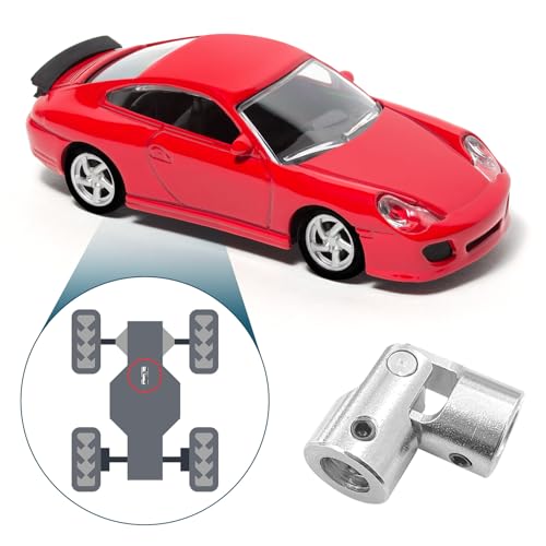 4 Pcs 8mm to 8mm Universal Joint Shaft Coupling Rotatable Metal Shaf Coupling Motor Connector Coupler with Screws and Wrench for RC Car Robot Crawler Boat