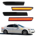 NJSBYL Amber/Red LED Side Marker Lights for Acura TL 2004 2005 2006 2007 2008 Smoked Lens Front/Rear Left&Right LED Sidemarker Lamps Replacements
