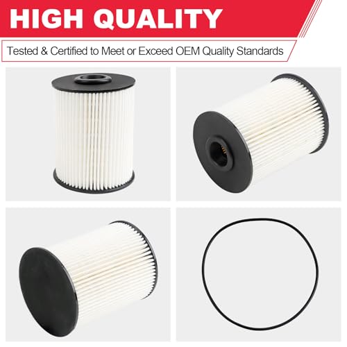 5.9 Cummins Fuel Filter (2Pcs) Fits for 2000-2009 Dodge Ram 2500 3500 5.9L Cummins Turbo Diesel Replaces# 68001914AA, 68001914AB, 5015581AA, 5015581AB, 33585XE