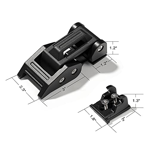 Seven Sparta Hood Latches Aluminum Hood Catch Compatible with Jeep Wrangler JK/JKU 2007-2017, JL/JLU 2018-2022 & Jeep Gladiator 2020-2022, 1 Pair (Base)