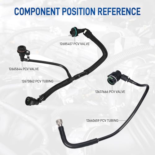 5pcs 12640659 12637666 12673862 12665644 12685407 PCV Valve & Tube Kit