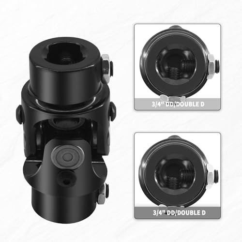 3/4 "DD x 3/4 "DD U-Joint Black Single Steering Shaft Universal Joint 35 Degree, Total Length:83 mm