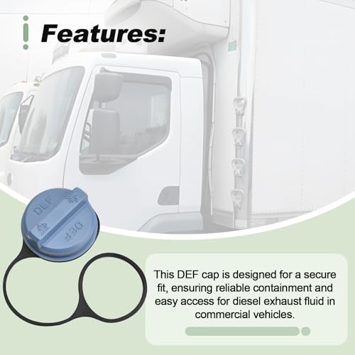 Heavy Duty Diesel Exhaust Fluid Tank Cap DEF Blue Compatible with Peterbilt 210 320 330 335 337 362 365 384 387 388 Kenworth C500 T2000 T660 T680 T800 W900 Replace 572.3005 08-0223-01 904-5401CD