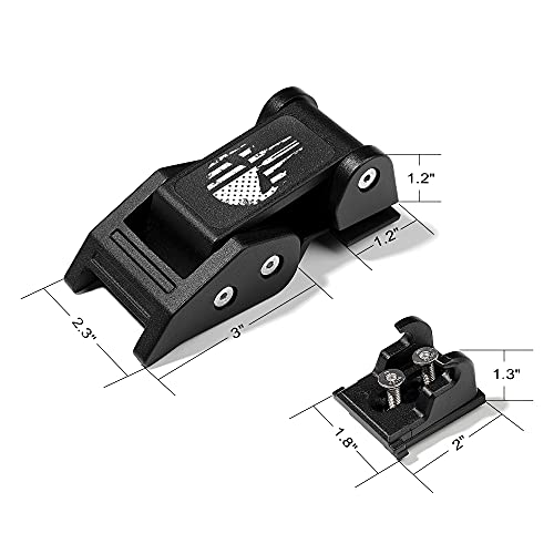 Seven Sparta Hood Latches Aluminum Hood Catch Compatible with Jeep Wrangler JK/JKU 2007-2017, JL/JLU 2018-2022 & Jeep Gladiator 2020-2022, 1 Pair (Skull)