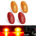Nilight Fender Side Marker Lights 4 PCS Red Amber Front Rear Clearance Light Compatible with Ford 1999-2010 F350 F450 F550 Super Duty Dual Wheeler Trucks
