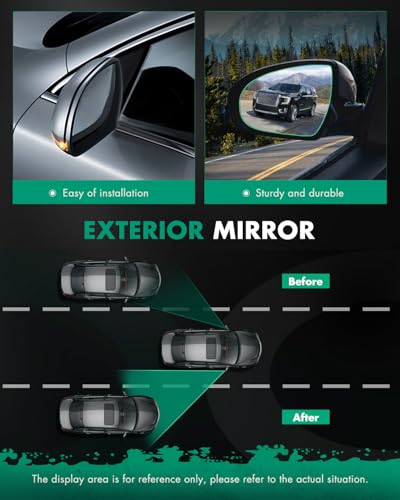 SCITOO Side View Mirrors Fit For 1995 For Jeep Wrangler 1997-2002 For Jeep Wrangler 1987-1994 For Jeep Wrangler Models with Half Door Manual Folding No Heated CH1320102 CH1321102 Pair Mirrors