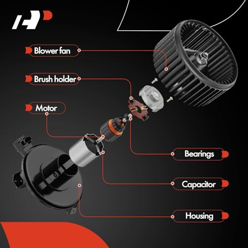 A-Premium Front HVAC Heater Blower Motor Compatible with 2007-2014 Chevrolet Silverado, Tahoe, Suburban, Avalanche & GMC Sierra, Yukon & Cadillac Escalade & Hummer - Lock Tab Flange, with Fan Cage