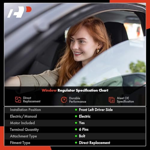 A-Premium Front Driver Side Power Window Regulator with Motor Assemblies