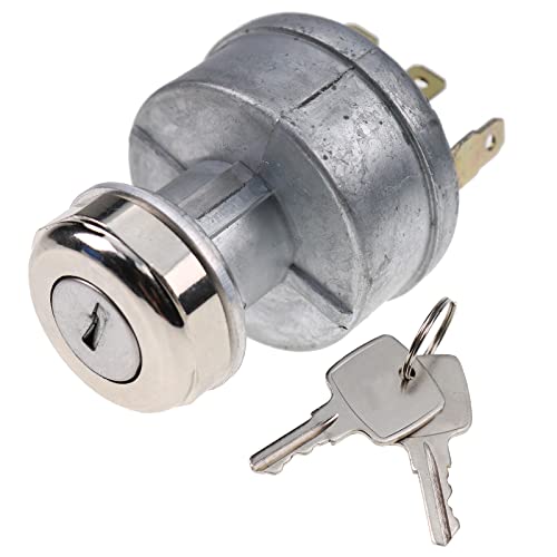 Solarhome AT195301 Ignition Switch with 2 keys Compatible with John Deere 250 2350 2355 2440 2520 2550 2555 210C 210K 210LE 210LJ 300D 310C 310D 540E 544E 544G 550B 608 610C
