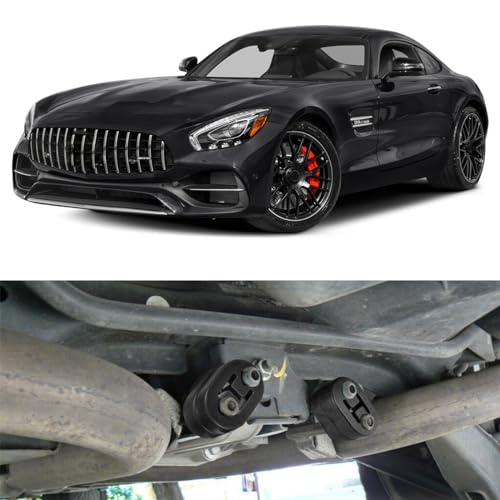 Ohleats 4 PCS Car Rubber Exhaust Hanger, Heavy Duty Auto Exhaust Muffler Insulator Bushing, High Density Bracket Hanger with 2 Holes 0.47 Inch (12mm), Universal Car Accessories (Black)