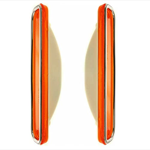 Parts N Go Side Marker Light Set Replacement with Chrome Trim For 1973-1980 C/K Pickup Truck Suburban Blazer Jimmy Driver & Passenger Side Left Right - GM2550108 6270434