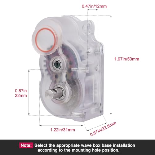 HobbyPark LCG Complete Transmissions Gearbox for 1/10 RC Crawler SCX10 SCX10 II | Low Center of Gravity, Lightweight Design, Hardened Steel Gears | Ideal for Custom LCG Builds (Transparent)