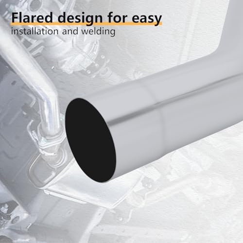 LCGP 45 Degree Exhaust Tube 3"OD Made of Super Quality Mild Steel DIY Exhaust Pipe