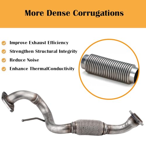 Razstdala Exhaust Front Flex Pipe Exhaust Muffler Pipe compatible with 2008-2013 Nissan Rogue; 2014-2015 Nissan Rogue Select 53826
