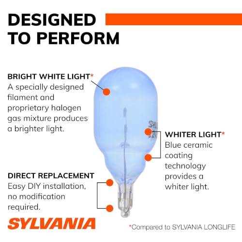 SYLVANIA - 921 SilverStar Mini Bulb - Brighter and Whiter Light, Ideal for Center High Mount Stop Light (CHMSL) and More (Contains 2 Bulbs)