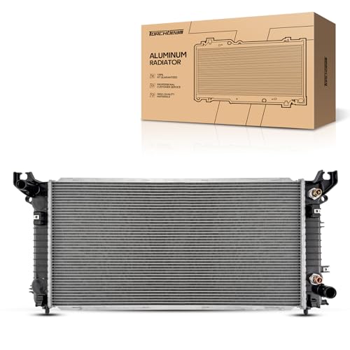Torchbeam Replacement Engine Radiator for 2016-2018 Silverado 1500 5.3L, 2016-2018 Sierra 1500 5.3L, 2016-2017 Tahoe, 2016-2017 Suburban, Transmission Oil Cooler Included CU13723