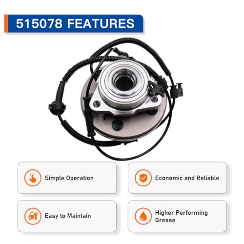 MACEL 515078 Front Wheel Hub Bearing Assembly Compatible with 2006-2010 Ford Explorer/Mercury Mountaineer, 2007-2010 Explorer Sport Trac 5 Lugs W/ABS