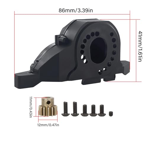 2-Speed Transmission Gearbox Assembly with Servo for 1/10 RC Crawler, Upgrade Replacement Gear Case with Motor Pinion & Cover (Compatible with TRX-4/TRX-6)