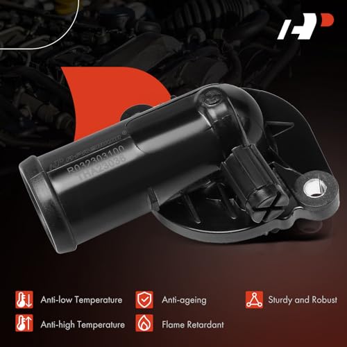 A-Premium Engine Coolant Thermostat Housing Assembly with Gasket Compatible with Jeep Cherokee & Dodge Grand Caravan, Journey, Avenger & Chrysler Town & Country, 200 & Volkswagen Routan & Ram