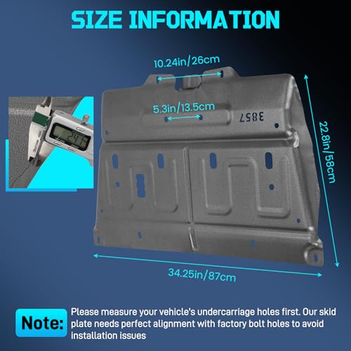 ML3Z-7222-D Engine Splash Shield | Upgraded 2.4mm Manganese Steel Splash Panel Shield F150 | Compatible with 2015-2024 Ford F150 Gasoline Engine | Diaper/Rear Engine Splash Shield Under Cover