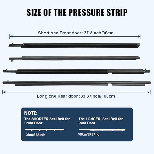 ItranMc Window Molding Trim Seal for 2008-2010 Toyota Highlander,Black Outer Door Weather Stripping Window Seal Belt,Replace#75720-0E030 75710-0E030 75740-0E030 75730-0E030